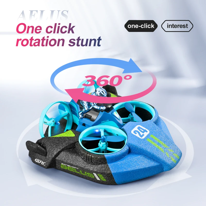 4drc mini drone rc altitude hold modo sem cabeça 3 em 1 mar terra voo aéreo 2.4g controle remoto quadcopter barco rc helicóptero brinquedos - Image 4
