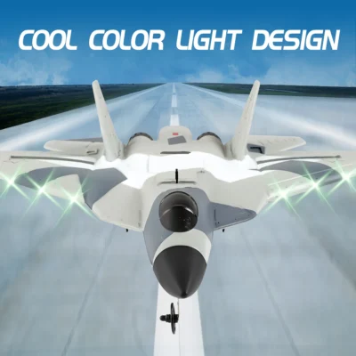SU57 RC Avião 2.4G 2CH Espuma EPP - Giros de 3 eixos, à prova d'água, brinquedo de avião de guerra camuflado para crianças