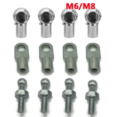 4 peças m8/m6 universal 10mm bota traseira capô dianteiro suporte de gás conector de pino esférico válvula conjunta parafuso de mola