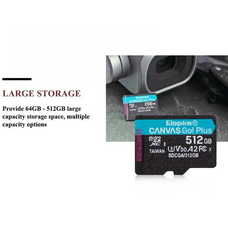 Cartão de Memória Kingston Micro SD TF de até 200MB/S, 64GB, 256GB, 128GB, 512GB, 1TB, Velocidade de Leitura Classe 10 U1 V30 A1 Flash para Eletrônicos - Image 5