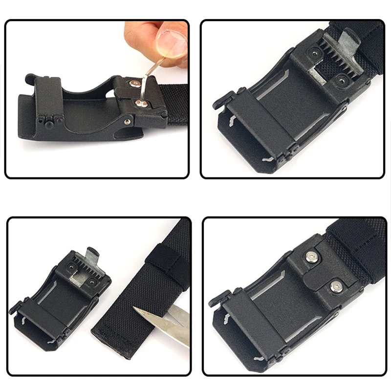 HSSEE Novo cinto militar duro para homens e mulheres cinto tático de nylon ao ar livre apertado fivela de metal fivela automática IPSC cinto de armas cinto casual masculino - Image 5