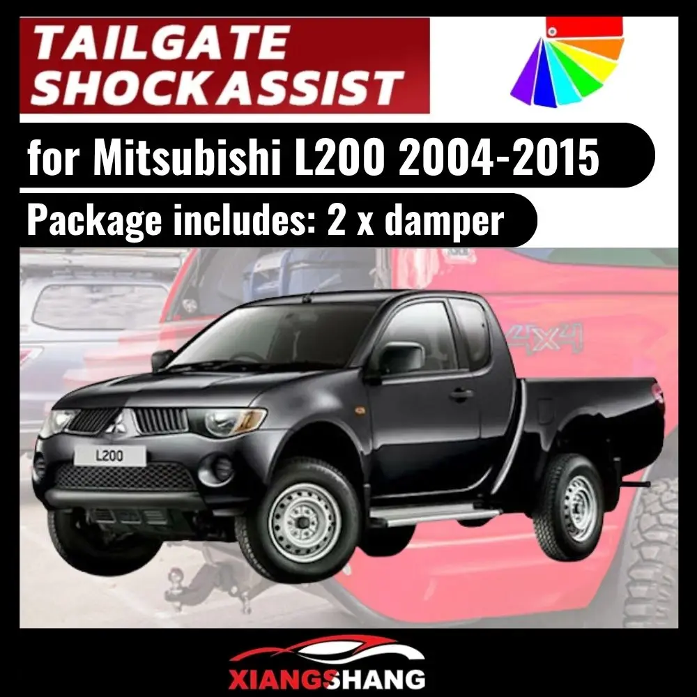 2pc assistência de choque para mitsubishi l200 4th ka/kb 2004-2015 captador porta traseira inoxidável lento para baixo suportes de gás amortecedor