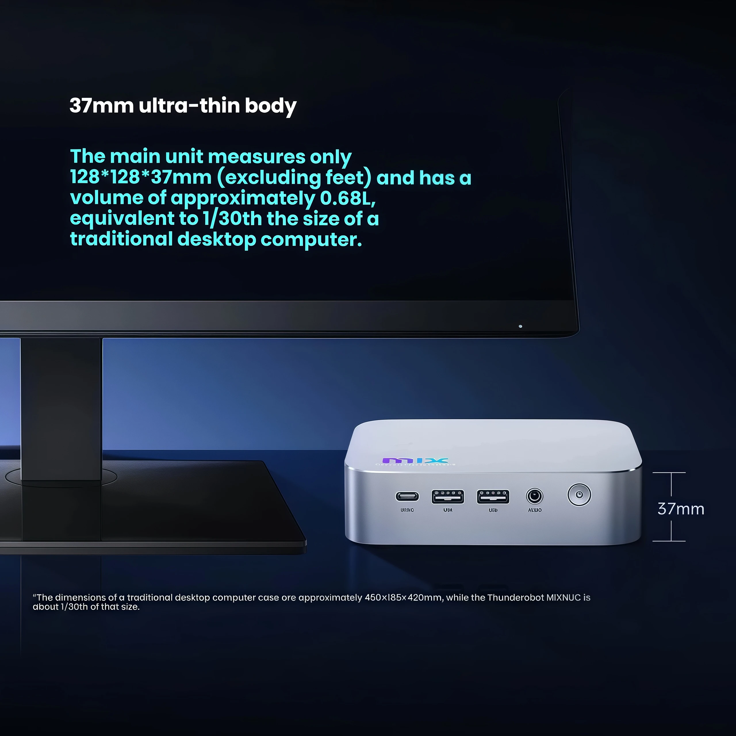 Mini PC THUNDEROBOT novo com Intel Core i7 13620H, barebone, memória DDR4 de 32GB/16GB, SSD de 1TB, nettops e memória RAM DDR4, Windows 11 para jogos. - Image 4