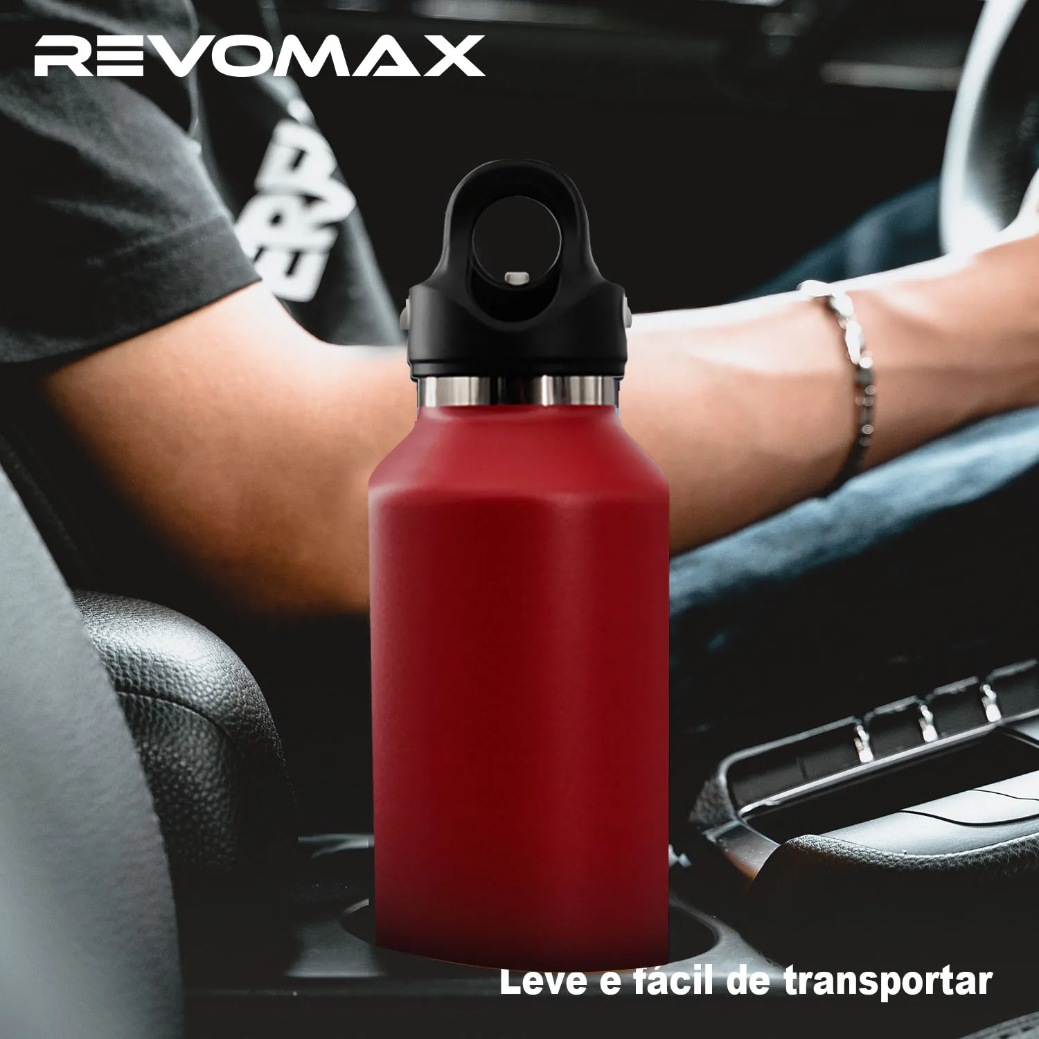 REVOMAX Garrafa Térmica de Agua Vácuo Aço Inoxidável,Sem Parafuso Abertura Com Uma Mão, 950ml - Image 6