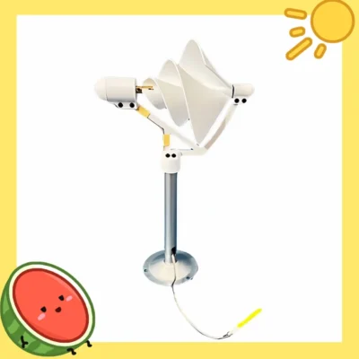 Turbina eólica espiral em miniatura de 1-10w, lâmpada de energia para experimento científico, modelo de gerador eólico solar branco com luz led 320mm