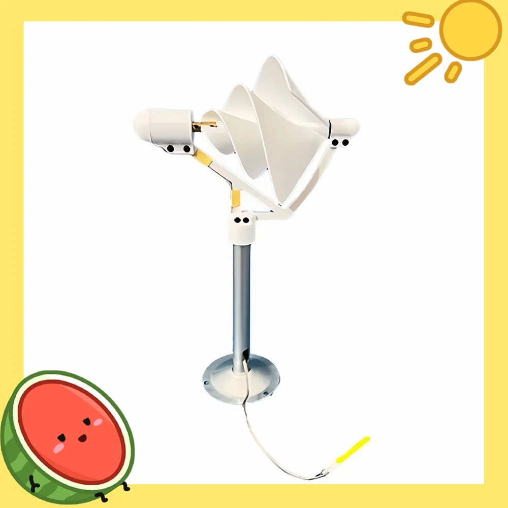 Turbina eólica espiral em miniatura de 1-10w, lâmpada de energia para experimento científico, modelo de gerador eólico solar branco com luz led 320mm