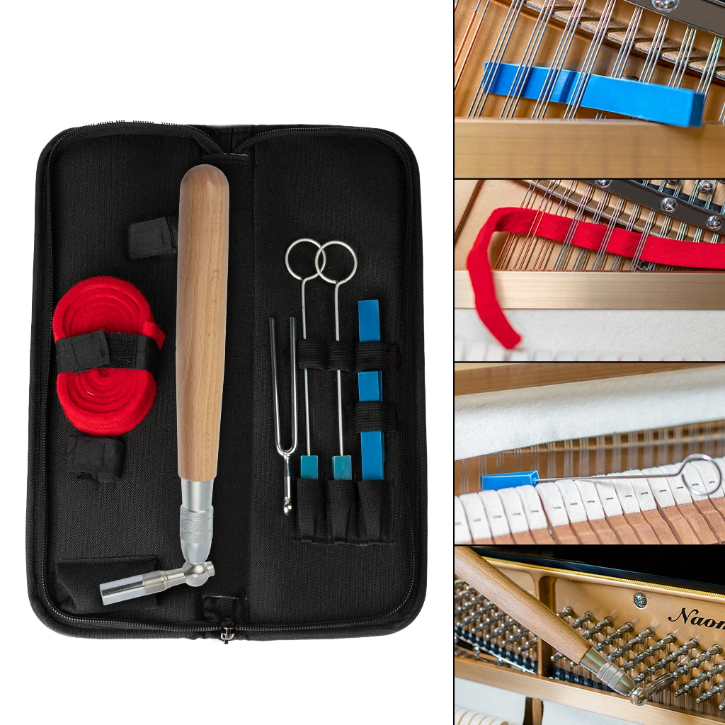 Alavanca de piano portátil profissional Tuning Tuner, Mute Kit Tools com Case, martelo de madeira, alta qualidade - Image 5