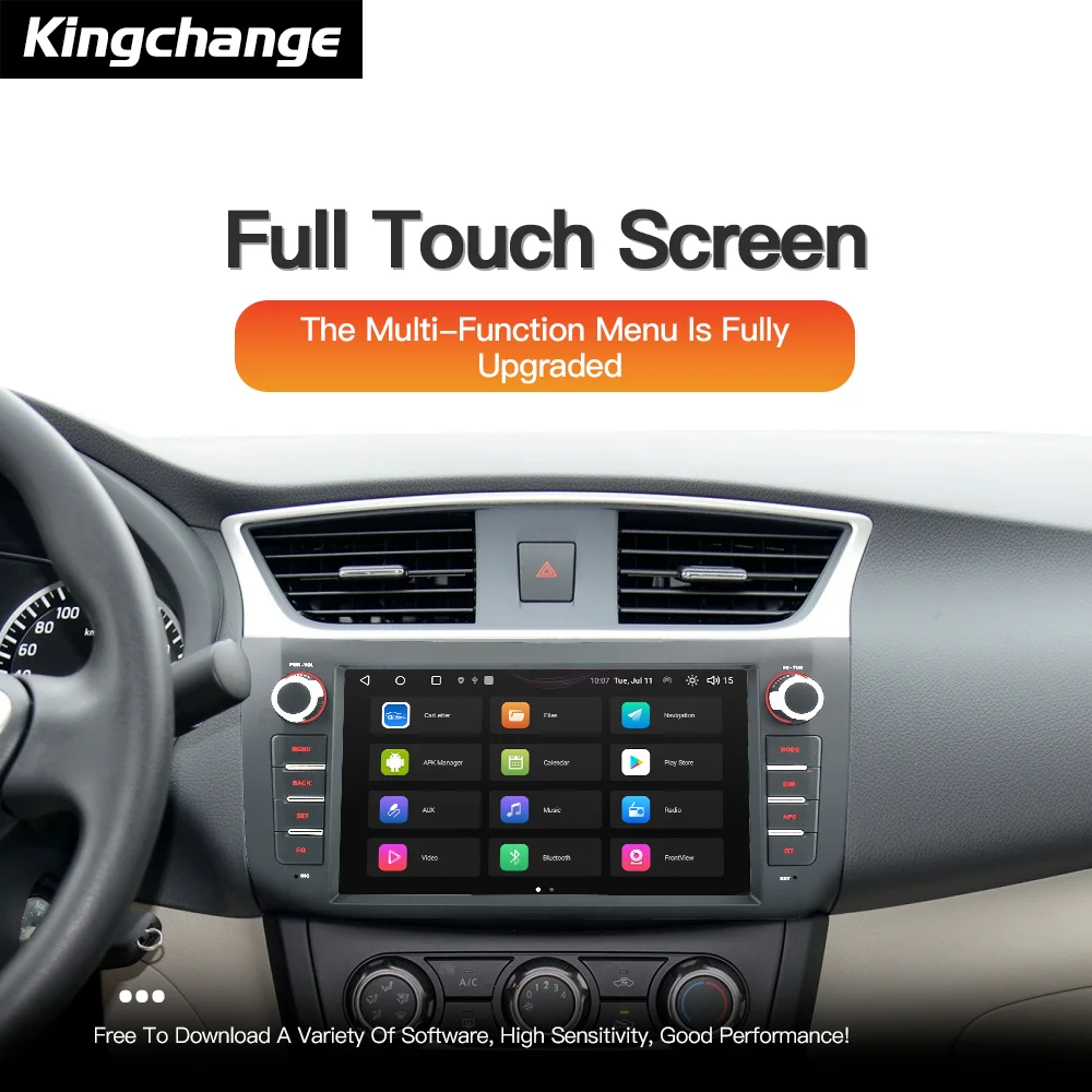 Rádio Multimídia para Carro Kingchange Android 14 9" 2 Din para Nissan Sylphy Sentra 12 B17 2013-2017 Carplay Auto Wifi GPS 360 BT DSP - Image 4