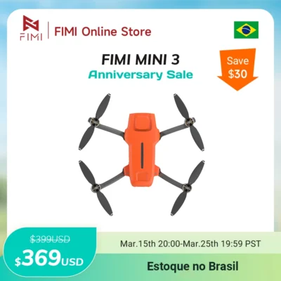 Drone dobrável FIMI MINI 3 SE 4K profissional para adultos com câmera 30fps, Gimbal de 3 eixos, 245g, 9km de alcance HD, GPS e retorno automático.