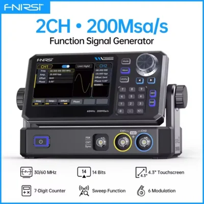 Gerador de Sinal de Função de Canal Duplo FNIRSI TSG6020 TSG3020 60MHz/30MHz 200MSa/s com Tela Sensível ao Toque de 4.3 polegadas para Testes Eletrônicos