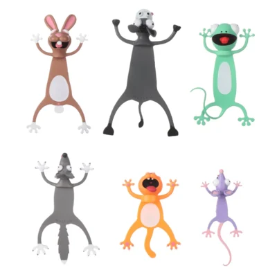 3D Stereo Cartoon Animal Bookmarks, Série Ocean, Selo, Polvo, Gato, Panda, Shiba Inu, Papelaria criativa