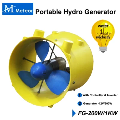 Gerador hidráulico portátil de energia, 12v, 200w, gerador de eletricidade para eletrodomésticos, 220v, 110v, saída inversora, turbina de água