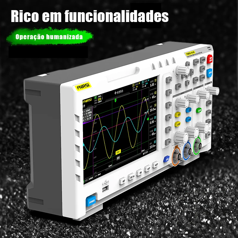 FNIRSI-Osciloscópio Digital, Dual Channel Input Signal Generator, 100MHz x 2 Analog Bandwidth, 1GSa/s Taxa de Amostragem, 1014D, 2 em 1 - Image 5
