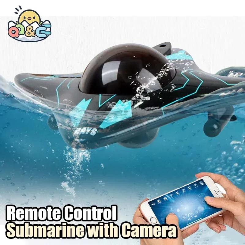 Barco rc submarino com câmera subaquática 6ch controle remoto wifi fpv barcos de controle remoto brinquedos de controle de rádio para meninos presentes do miúdo - Image 2