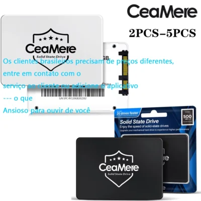 CeaMere 10-5PCS LOGO OEM 2.5 SSD480GB 32GB 64GB 120GB 240GB Disco Rígido de Estado Sólido Interno para Computador com LOGO Grátis