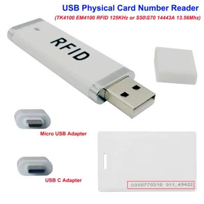 Ajustável Mini Proximidade Portátil Smart EM Card Reader, USB ID Rfid, 125KHz, S50 S70, 14443A, 13,56 MHz, TK4100 EM4100