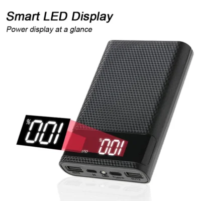 4x18650 DIY Power Bank Box 15000mAh Caixa de carregamento super rápido com display digital para Samsung para iPhone