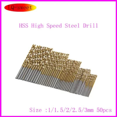 Rorofessional ititanium ooated ririll its seu peed igh igh igh peed urinou teteel ririll its seu et et ool ool igh uality ower ools 1/1.5/2/2.5/3mm 50 cs cs