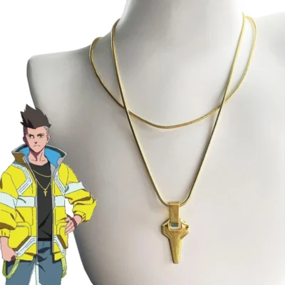 David martinez cosplay colar cor de ouro metal pingente colares para homens mulheres acessórios presentes de natal prop