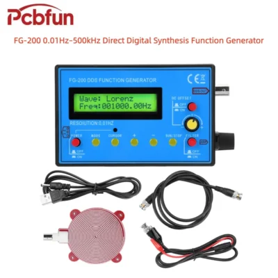 Gerador de sinal DDS FG-200 0,01 Hz-500 kHz Módulo de fonte de sinal de frequência Onda senoidal + onda quadrada + onda de dente de serra + onda triangular
