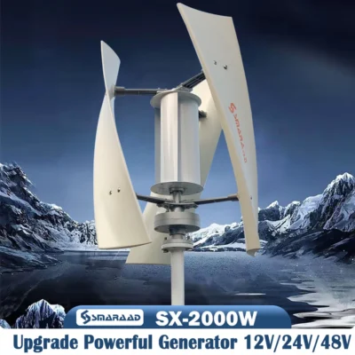 SMARAAD-Gerador Vertical Vertical, 2000W, suspensão permanente do ímã, começo baixo do vento, atualizado recentemente