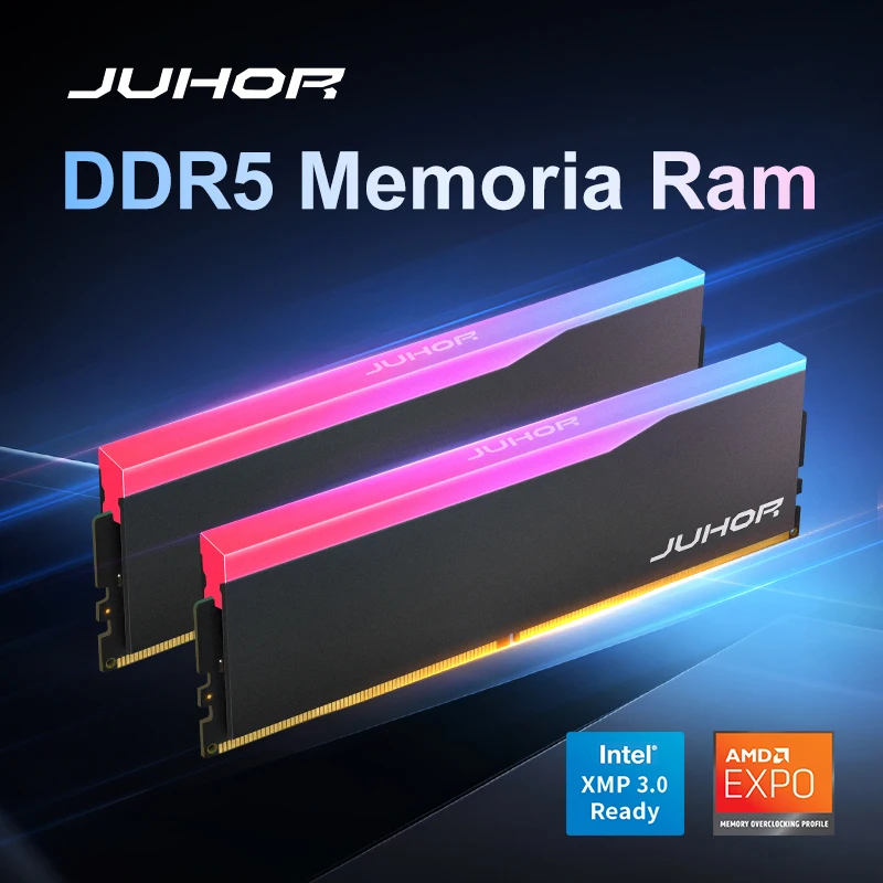 JUHOR Memoria Ram DDR5 RGB 16GB 6000MHz 6400MHz Desktop PC5 Computador Memória regulável de alto desempenho - Image 3