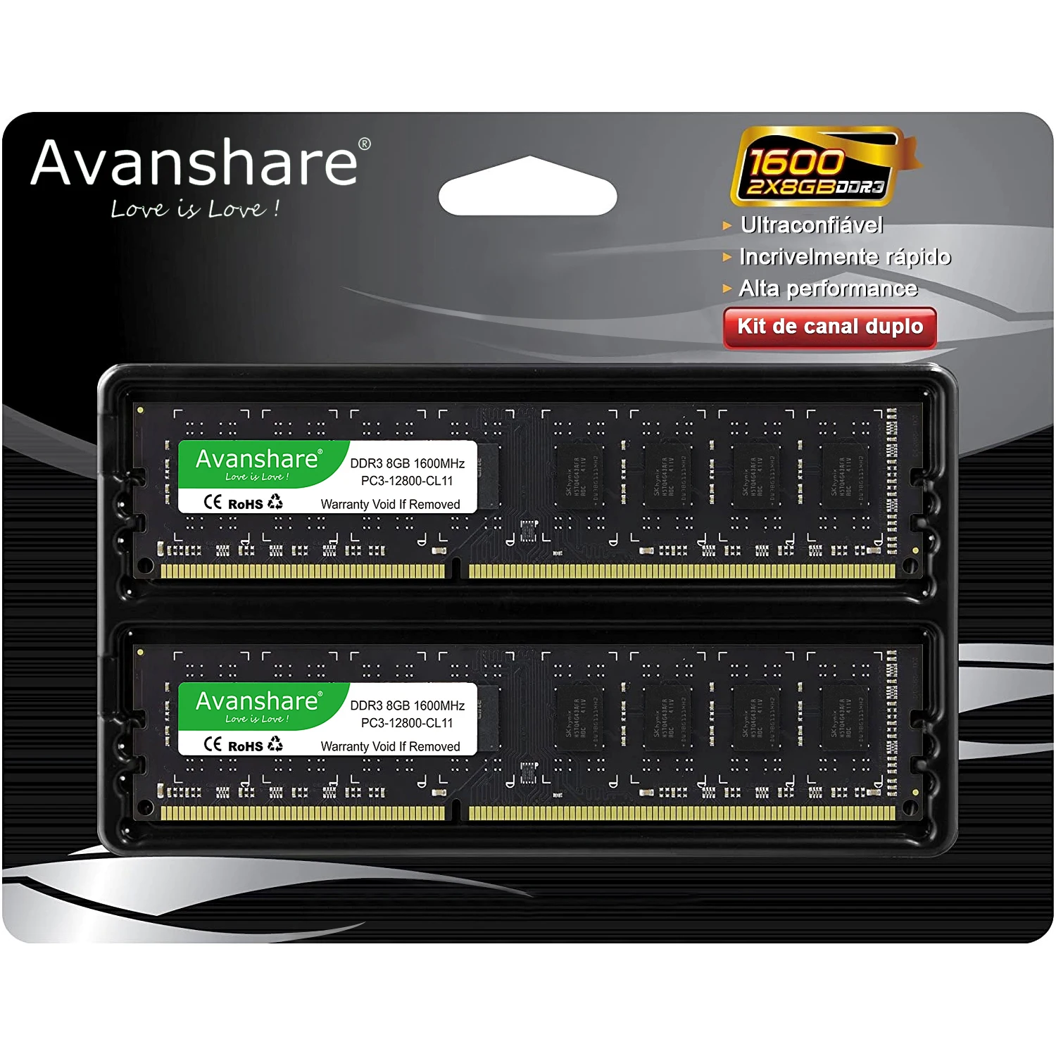 Avanshare-Super 8GB Desktop RAM, DDR3, 1600MHz, 1333MHz, PC3-12800U, PC3-10600U, 4GB DIMM, Intel AMD, 1.5V, 1.35V, 2RX8, Memória não-ECC - Image 5