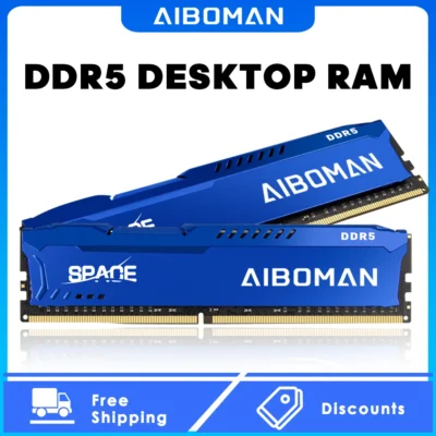 Memória para Jogos AIBOMAN RAM DDR5 16G 5200MHZ com Dissipador de Calor para Desktop Alta Velocidade Nova
