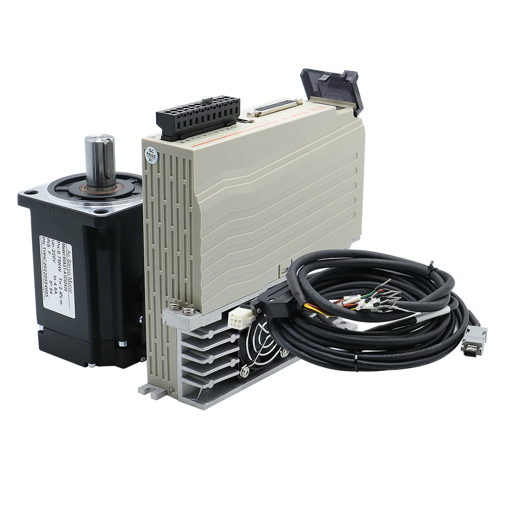 80 flange ac servo motor 220v 750w 1000w 2.4nm/3.8nm + driver T3D-L20A-RABN com cabo de 3m para máquina cnc - Image 2
