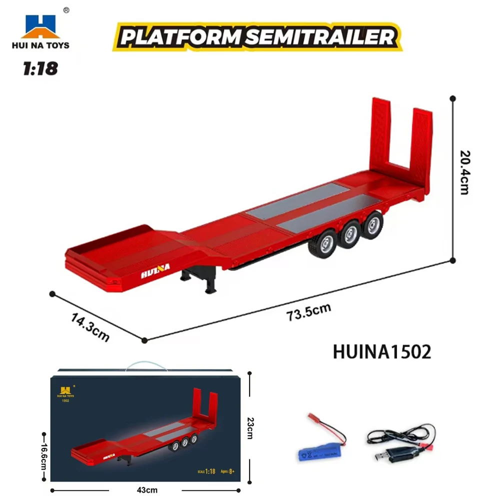 Huina 1501 770s liga trator 19ch rc caminhão 1/18 2.4g caminhão de reboque de engenharia de controle remoto com brinquedos leves e sonoros - Image 6