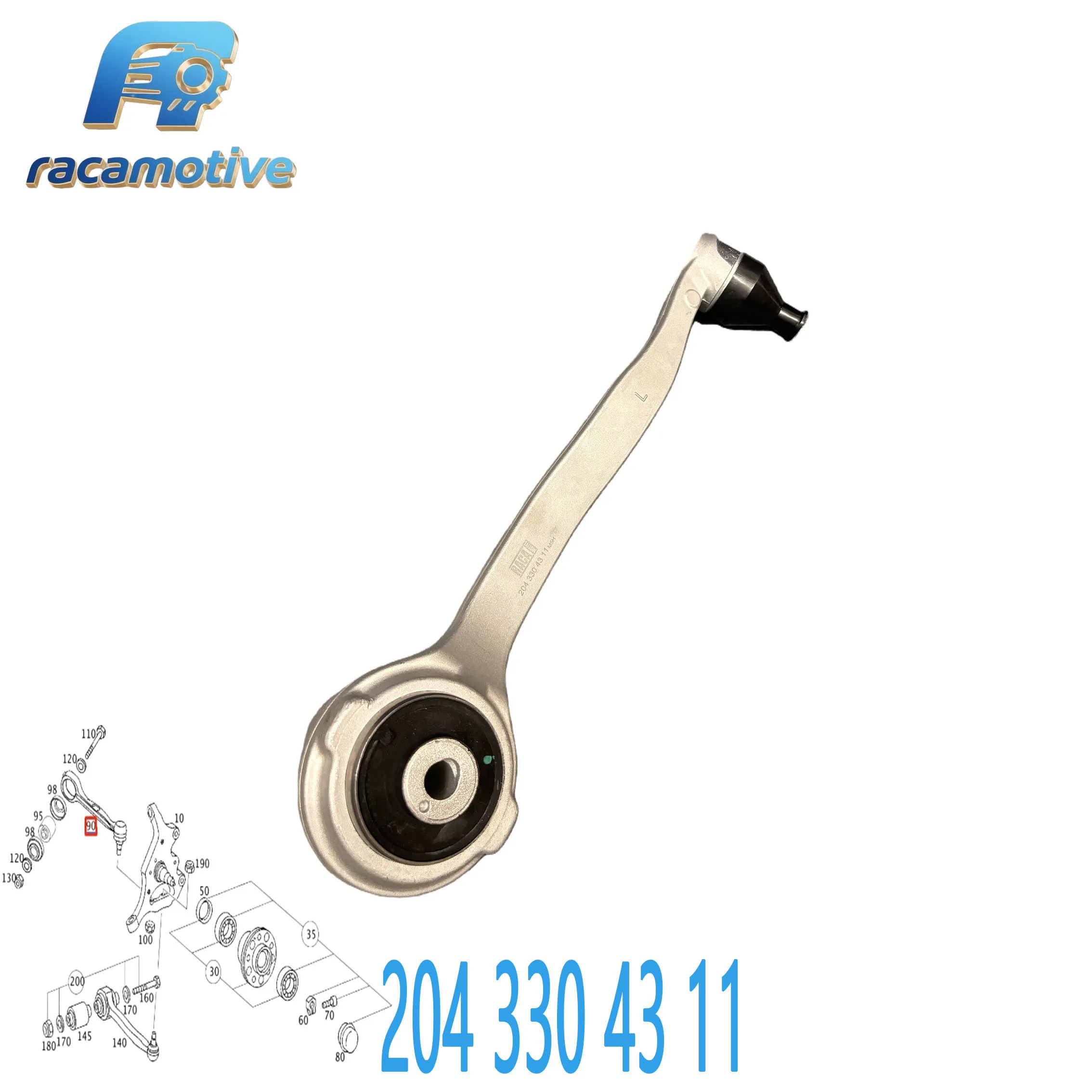 2043304311 2043304411 para Mercedes-Benz Classe C W203 W204 SLK R171 R172 SLC R172 CLK braço de controle curvo de suspensão inferior dianteira. - Image 3