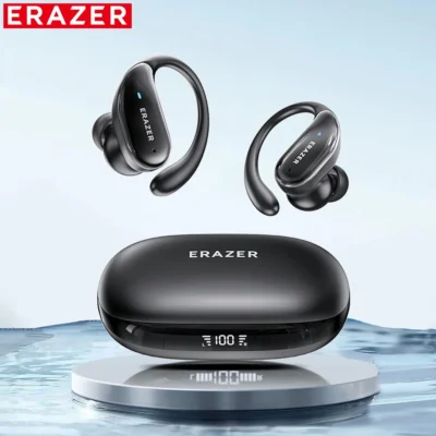 Erazer xt80pro tws ai bluetooth fones de ouvido esportes sem fio controle toque ganchos cancelamento ruído ativo