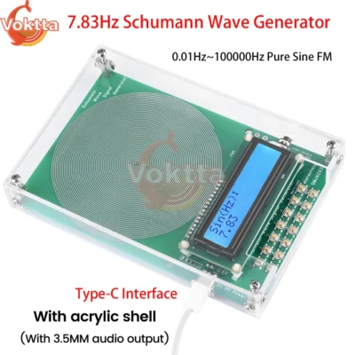 Gerador de ondas Schumann DC 4-15V 7,83 Hz 0,01 Hz ~ 100000 Gerador de sinal FM senoidal puro Hz Ressonador de áudio Gerador de onda de pulso senoidal