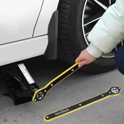 Chave de catraca para economia de trabalho, cabo longo para carro, tesoura, talão 360 ° Roda de pneu de garagem com botão dianteiro e reverso para motocicleta