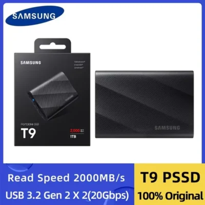 Samsung t9 portátil ssd 1tb 2tb 4tb de alta velocidade usb 3.2 gen 2x2 disco rígido externo disco de estado sólido para computador portátil desktop