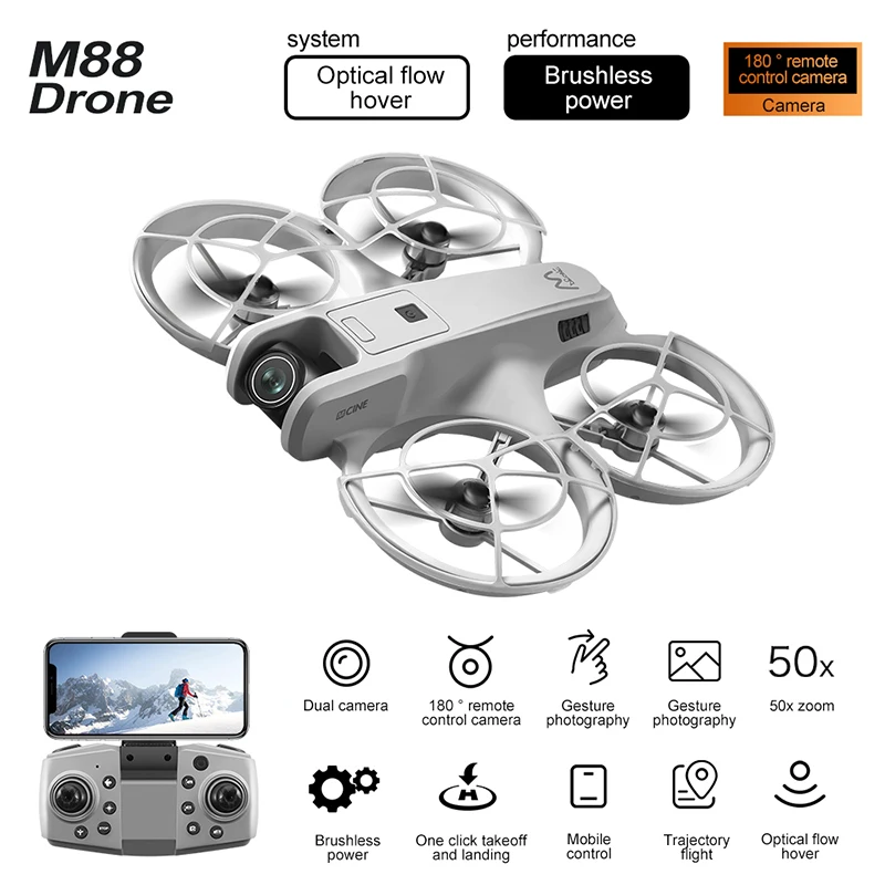 Xiaomi m88 drone hd 8k câmera dupla profissional fotografia aérea fluxo óptico pairando gesto tiro dobrável quadcopter novo - Image 5