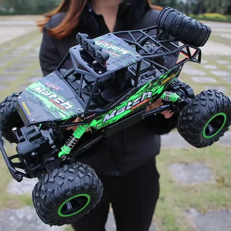 Carros rc carro de controle remoto 1:12/16 fora da estrada caminhão metal escudo faróis led offroad monstro rc caminhões 4wd todos os terrenos brinquedos crianças - Image 3