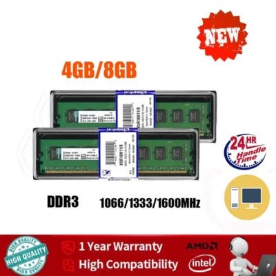 Memória RAM DDR3 2GB 4GB 8GB 1333mhz 1600MHz Memória para Desktop PC RAM Dimm 240 pinos