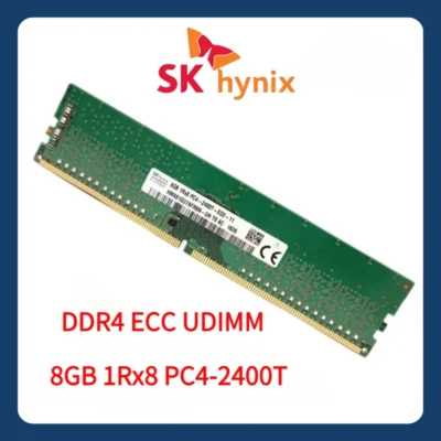 SK hynix 8GB 1Rx8 PC4 2400T DDR4 2400MHz Pure ECC UDIMM Servidor estação de trabalho memória RAM sem buffer