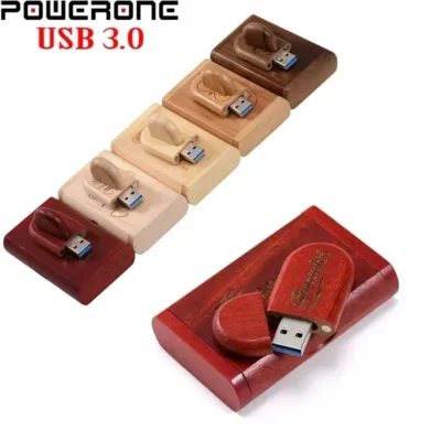 Unidade flash usb 3.0 de madeira + caixa, 64gb, logotipo personalizado gratuito, 32gb, presentes comemorativos criativos, disco u, 16gb, memória stick, 8gb