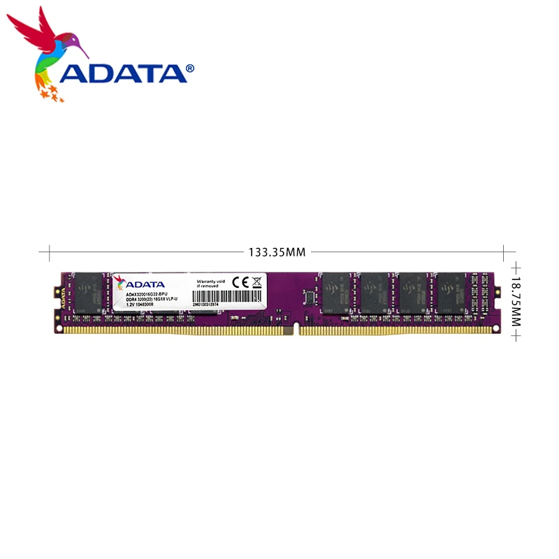 Memória Original ADATA VLP DDR4 3200MHZ Módulo RAM de 288 Pinos 8GB 16GB de Baixo Consumo para Computador Desktop