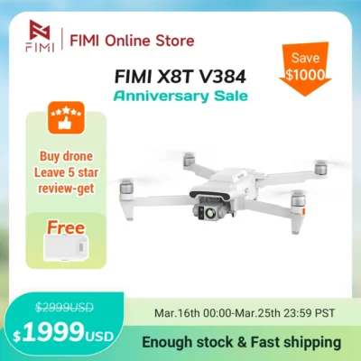 UAV Térmico X8: Cam 4K, GPS FPV FIMI RokLink 5.0 20KM; Lente IR Térmica e Gimbal Triplo