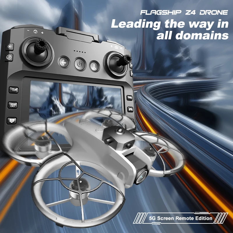 Novo z4 z4 drone 4k hd fotografia aérea sem cabeça motor sem escova fluxo óptico câmera dupla evitar obstáculos com tela drone brinquedo - Image 2