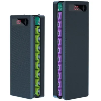 10/8*18650 power bank caixa de bateria titular portátil duplo usb tipo c carga escudo para iphone xiaomi casos de bateria casos destacáveis