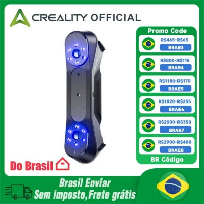 Creality 3D Scanner CR-Scan Raptor Atualização 0,02 mm Precisão de Metologia Luz Azul/NIR Modo Duplo Anti-vibração 60fps Digitalização