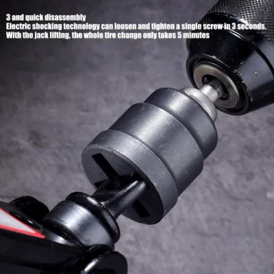 Adaptador de Broca para Macaco Tesoura Automotivo, Soquete para Macaco Tesoura, Conversor de Ferramenta Reforçado, Acessório Resistente à Ferrugem ﻿