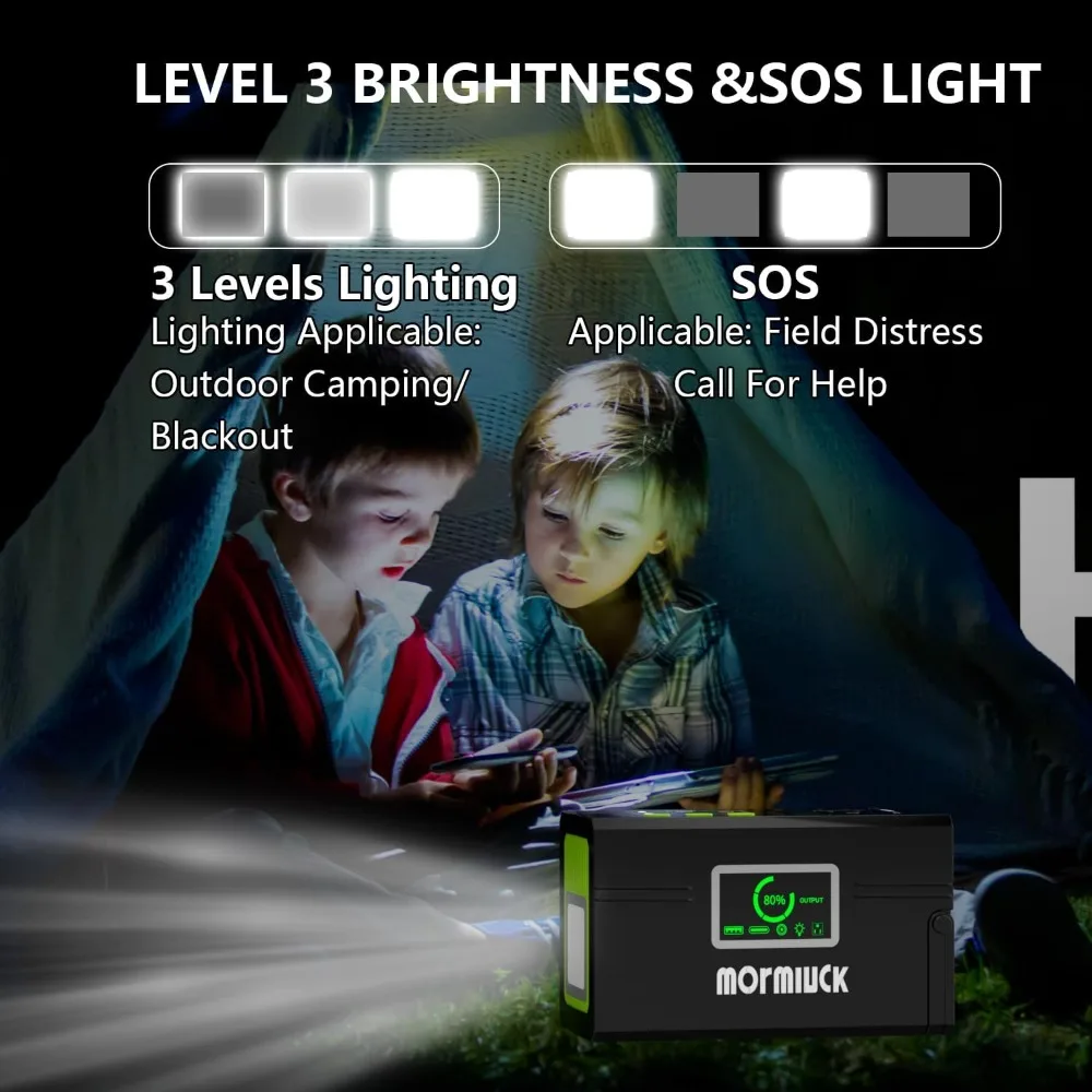 Estação de Energia Portátil 127W Gerador Solar 88.8Wh com Tomada AC USB-C QC3.0 para Camping e Emergências - Image 6