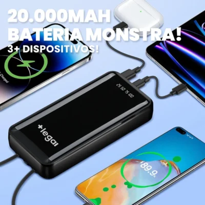 Carregador Portátil Power Bank Favo de Mel Bateria Externa 20000mah/10000mah