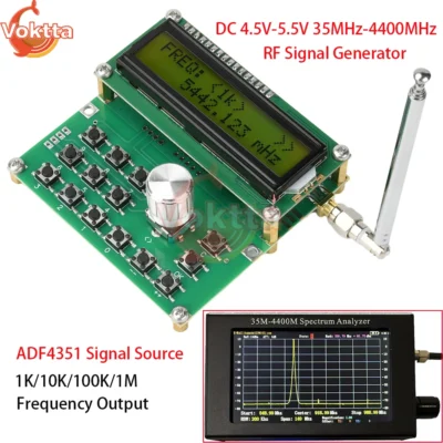 Gerador de sinal rf dc 4.5v-5.5v 35mhz-4400mhz adf4351 fonte de sinal 1k/10k/100k/1m saída de frequência de alta precisão tipo-c