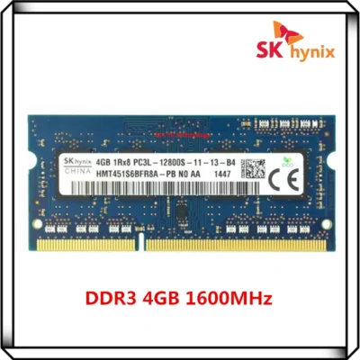 SK Hynix-Memória RAM para Laptop e Notebook, DDR3, 4GB, 1Rx8, PC3L, 12800S, 1600MHz, SO-DIMM, 4G